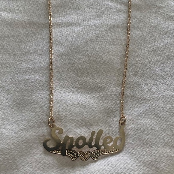 “Spoiled” Chain Y2K Nameplate Necklace - Picture 5 of 9